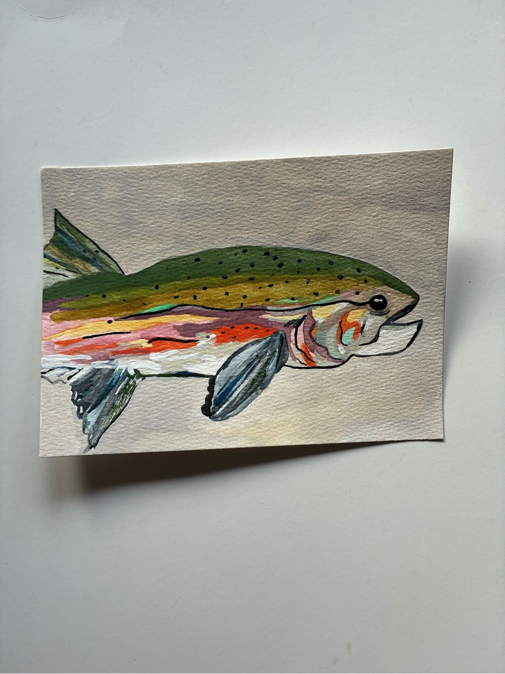 Original Watercolor Fish Painting on 5 x 7” Paper